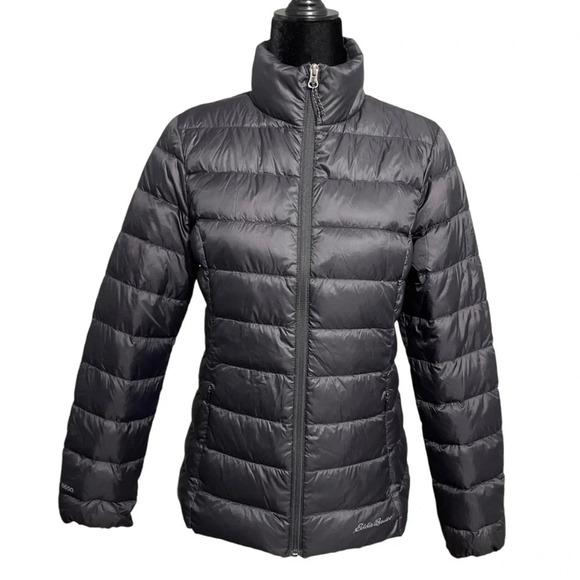Eddie Bauer Black Down Filled Jacket Coat Women’s Small - Picture 1 of 12